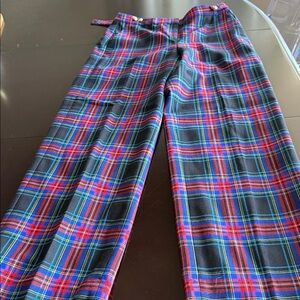 Plaid Tartan women’s  Trousers - black, Red, Green